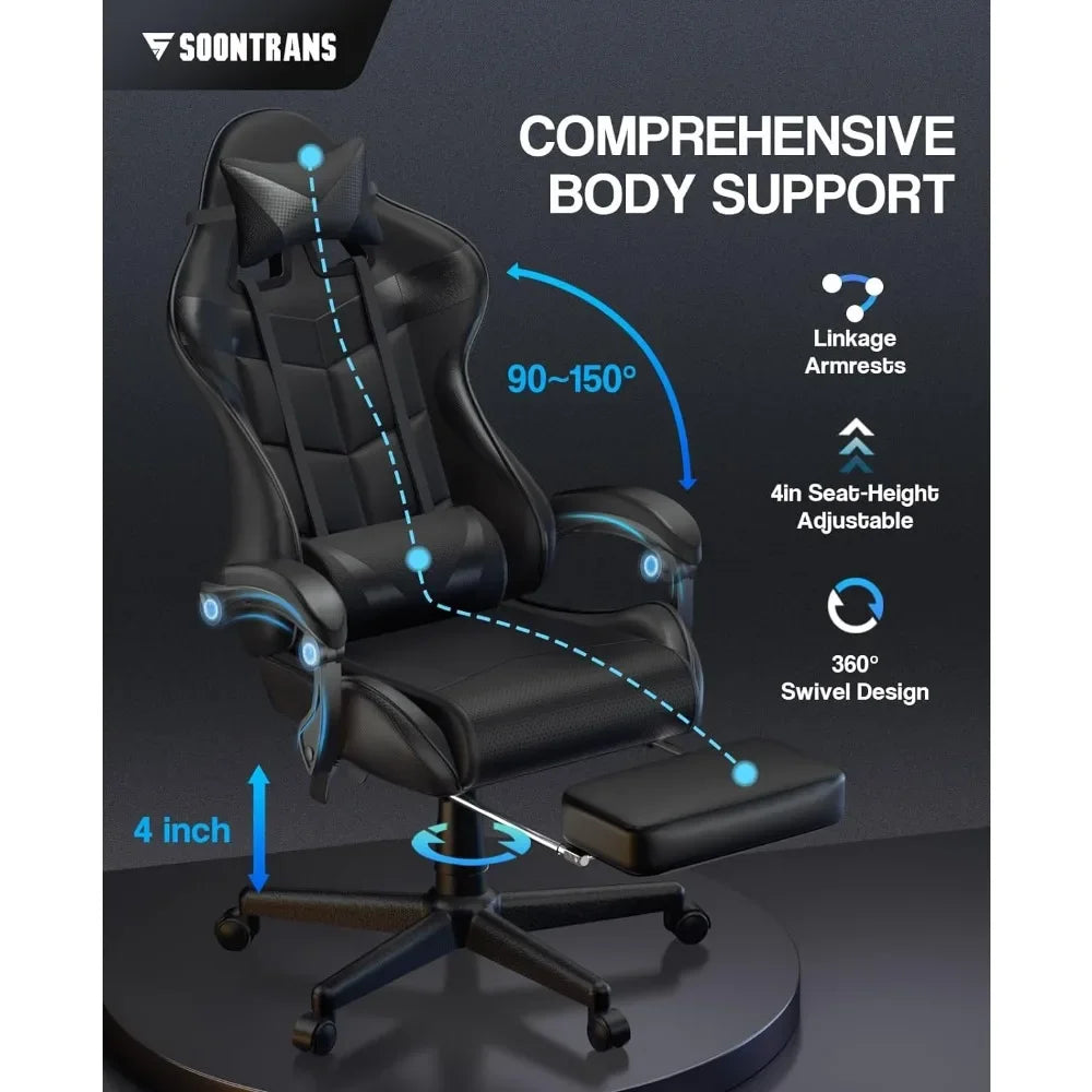 Ergonomic Gaming Chair with Footrest: Your Ultimate Comfort Zone!